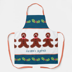 Custom Gingerbread Man Christmas Apron