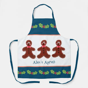 Custom Gingerbread Man Christmas Apron