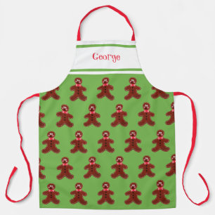 Custom Gingerbread Man Christmas Apron