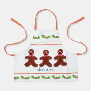 Custom Gingerbread Man Christmas Apron