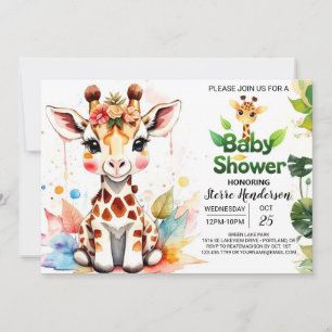 Custom Giraffe Baby Shower Invitation