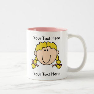 Custom Girl Blonde Braids Mug - Customizable