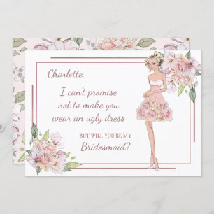 Custom Girl Bridesmaid Proposal Card