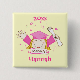 Custom Girl Graduate Graduation Button