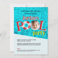 Custom Girl Photo Birthday Swimming Pool Party 