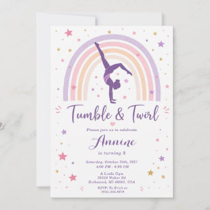 Custom Girl Sports Gymnastics Birthday  Invitation