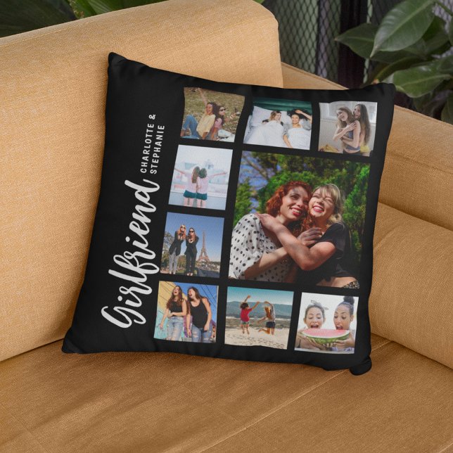 Custom Girlfriend Photo Collage Throw Pillow (Creator Uploaded)