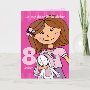 Custom girl's birthday card "Girlie cuddles" pink