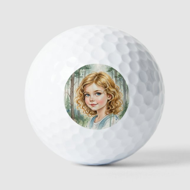 Custom girls Face Funny  Party Personalized  Golf Balls (Front)