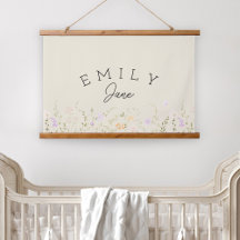 Custom Girls Name Sign Wildflower Nursery Decor