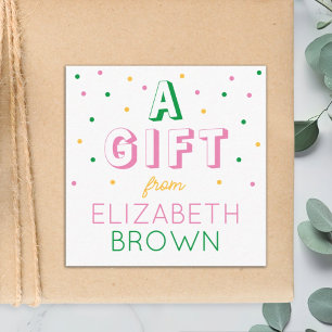 Custom Girls Preppy A Gift From Enclosure Card