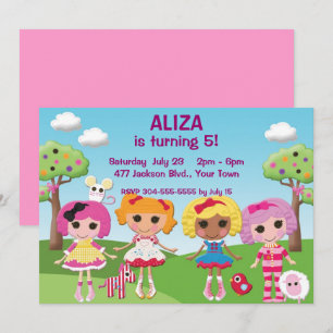 Custom Girls Ragdoll Birthday Party Invitation