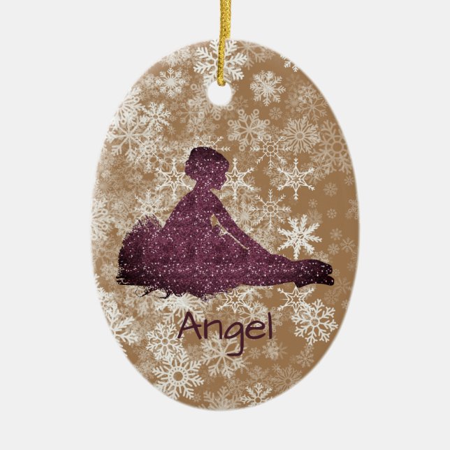 Custom Girls Snowflakes Ballerina Dance   Ceramic Ornament (Front)