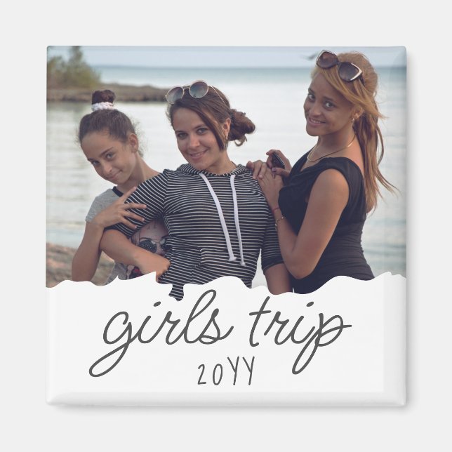 Custom Girls Trip | Girls weekend Getaway Souvenir Magnet (Front)