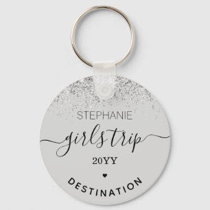 Custom Girls Trip   Girls Weekend Glitter Confetti Keychain