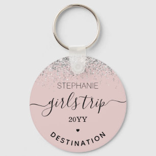 Custom Girls Trip Girls Weekend Glitter Confetti Keychain