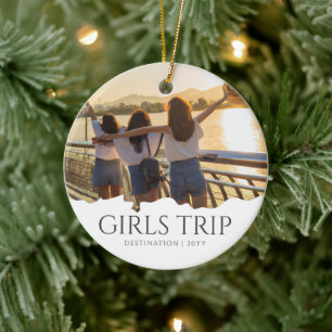 Custom Girls Trip   Girls weekend Photo Ceramic Ornament