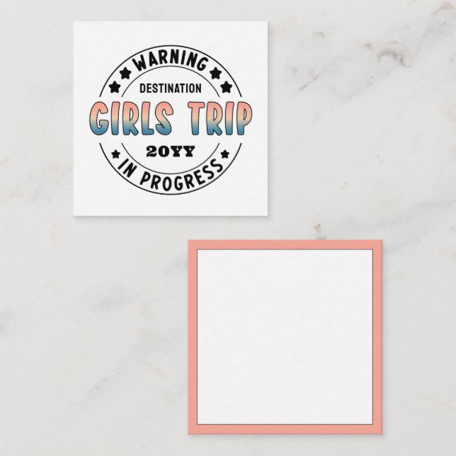 Custom Girls Trip in Progress Gradient Funny Card (Front/Back)