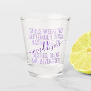 Custom Girls Trip Purple Personalized Shot Glass