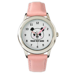 Custom girl's watch with cute panda bear cartoon