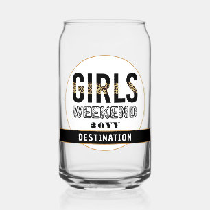 Custom Girls Weekend Girls Trip Vacation Can Glass