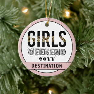 Custom Girls Weekend Girls Trip Vacation Ceramic Ornament