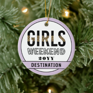 Custom Girls Weekend Girls Trip Vacation Ceramic Ornament