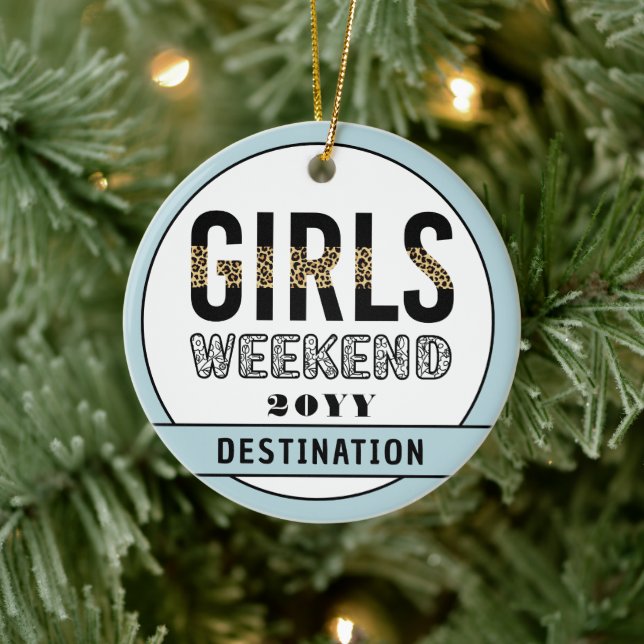 Custom Girls Weekend Girls Trip Vacation Ceramic Ornament (Tree)