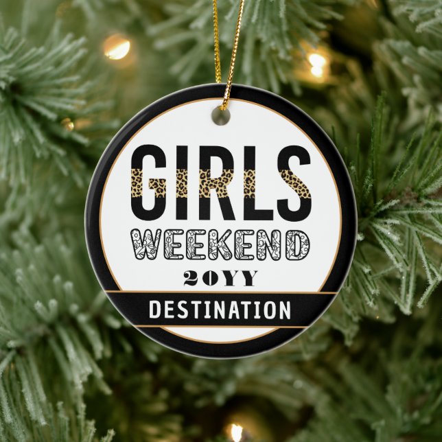 Custom Girls Weekend Girls Trip Vacation Ceramic Ornament (Tree)