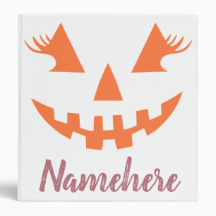 Custom Girly Jack O Lantern Pumpkin Halloween Binder