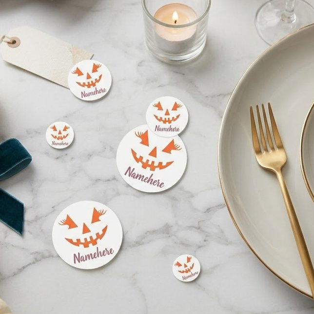 Custom Girly Jack O Lantern Pumpkin Halloween Confetti (Creator Uploaded)