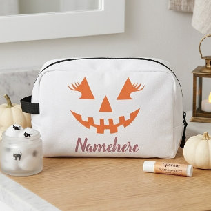 Custom Girly Jack O Lantern Pumpkin Halloween Dopp Kit