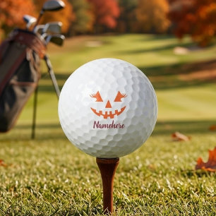 Custom Girly Jack O Lantern Pumpkin Halloween Golf Balls