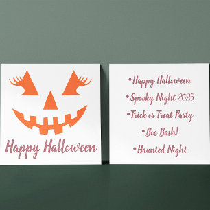 Custom Girly Jack O Lantern Pumpkin Halloween Invitation