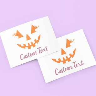 Custom Girly Jack O Lantern Pumpkin Halloween Place Card