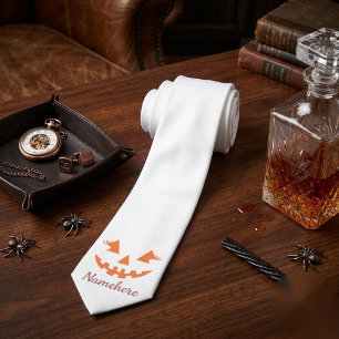 Custom Girly Jack O Lantern Pumpkin Halloween Tie