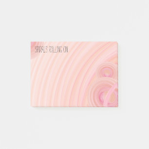 Custom Girly Pastel Pink and Peach Spirals Post-it Notes
