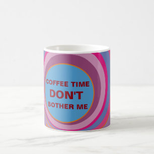Custom girly pretty swirl circles cute clock art coffee mug