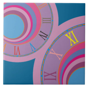 Custom girly pretty swirl circles tornado cute art tile