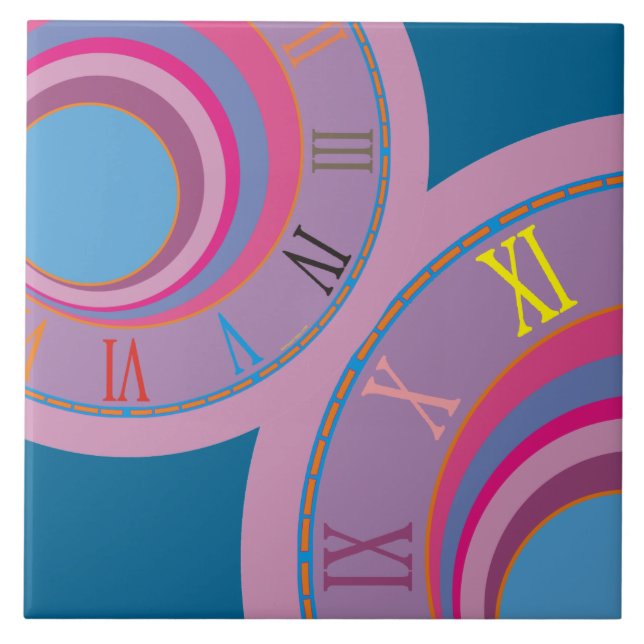 Custom girly pretty swirl circles tornado cute art tile (Front)