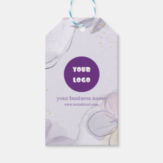 Custom Girly Purple Floral Gift Tag