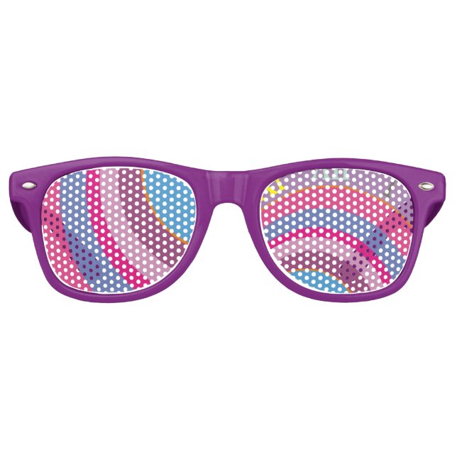 Custom girly trippy eyes circles tornado cute art retro sunglasses (Front)