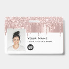 Custom Glam Employee Photo, Bar Code, Logo, Name