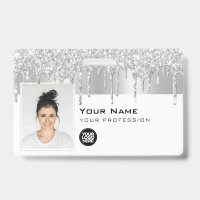 Custom Glam Employee Photo, Bar Code, Logo, Name