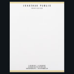Custom Glamourous Faux Gold Elegant Modern Letterhead<br><div class="desc">Custom Glamourous Faux Gold Elegant Modern Template Letterhead.</div>