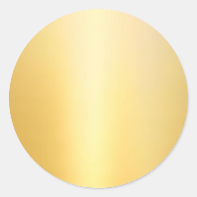 Custom Glamourous Gold Blank Template Classic Classic Round Sticker (Front)