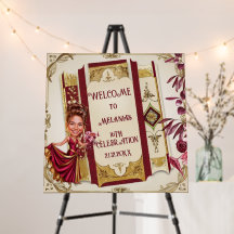 Custom Glamourous Ruby Red and Gold Sweet 16 