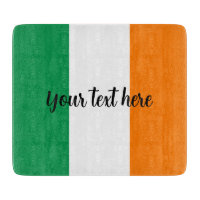 Custom glass cutting board with Irish flag design