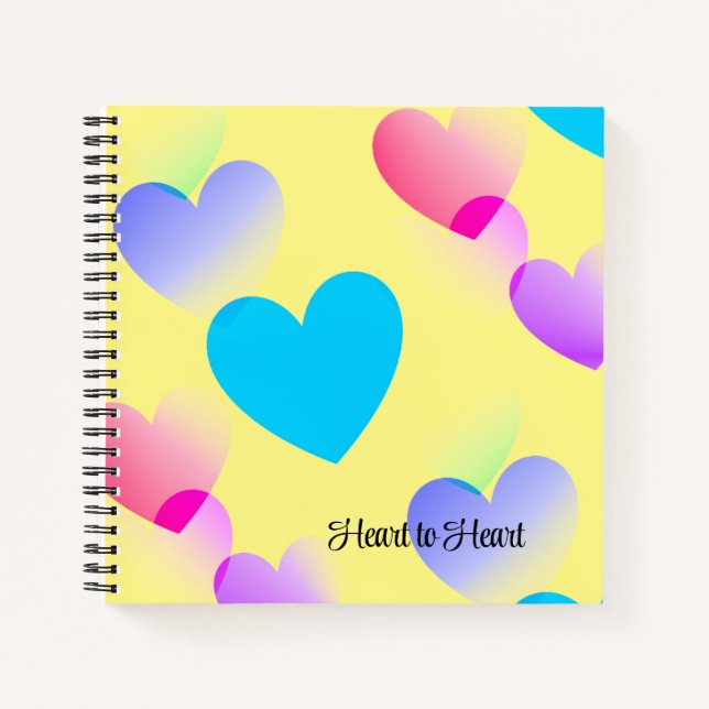 Custom Gliding Yellow "Heart to Heart" Journal (Front)