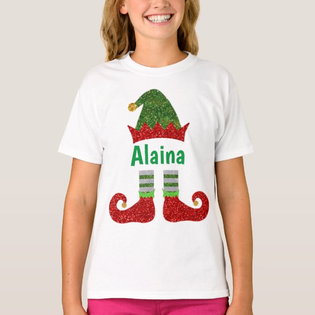 Custom Glitter Elf T-Shirt (Front)